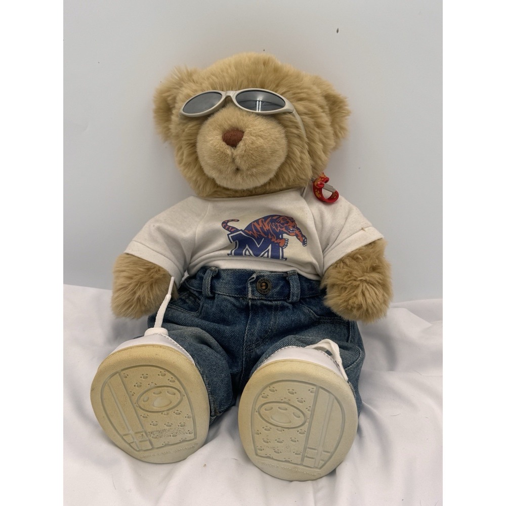 Build-A-Bear‎ Workshop Jeans and T-Shirt Bear w/ Glasses Memphis Tigers